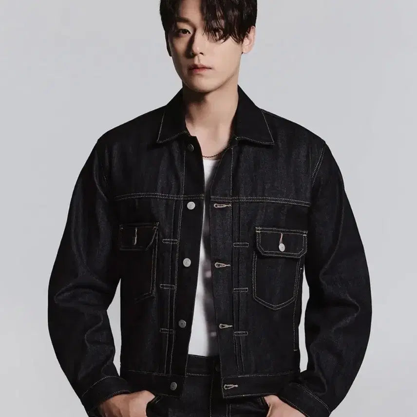 [BUNJANG] Musinsa Standard Selvage Denim Trucker Jacket (L) - Mint Condition / 무탠 셀비지 데님 트러커(L)_마지막 가격 인하