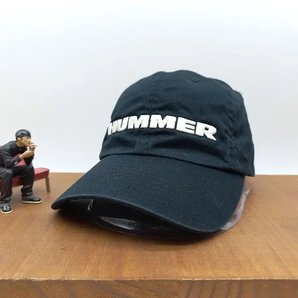 [BUNJANG] HUMMER Lettering Ball Cap Black / 데일리 볼캡 모자 HUMMER 레터링 블랙