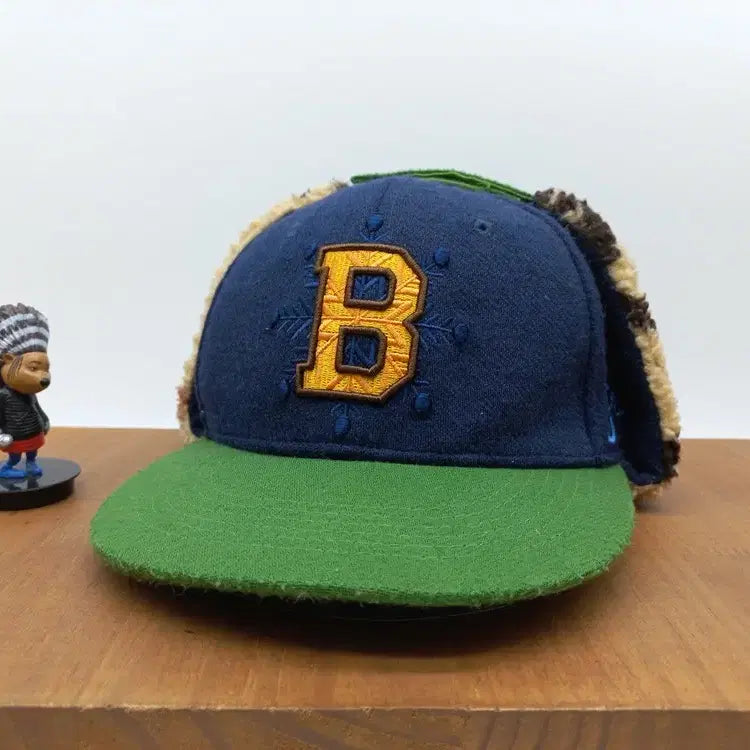 [BUNJANG] Hatson Earmuff Snapback Hat SMB B Logo Navy / 햇츠온 귀달이 스냅백 모자 SMB B 로고 네이비