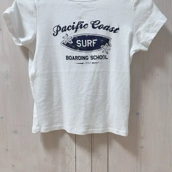 [BUNJANG] Subdued Surf Graphic T-Shirt White / 섭듀드 surf 그래픽 반팔 티셔츠 화이트