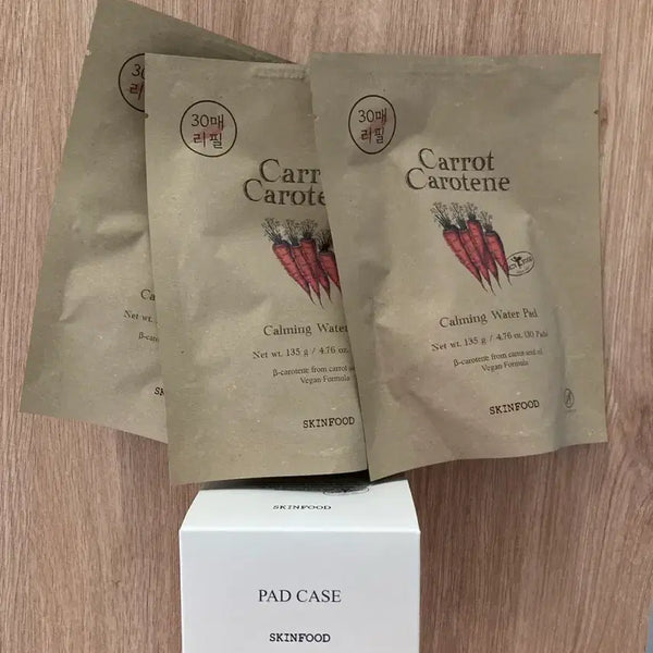 [BUNJANG] SKINFOOD Carrot Pad Refill 3ea + Pad Case Set / 스킨푸드 당근패드리필3개+패드케이스