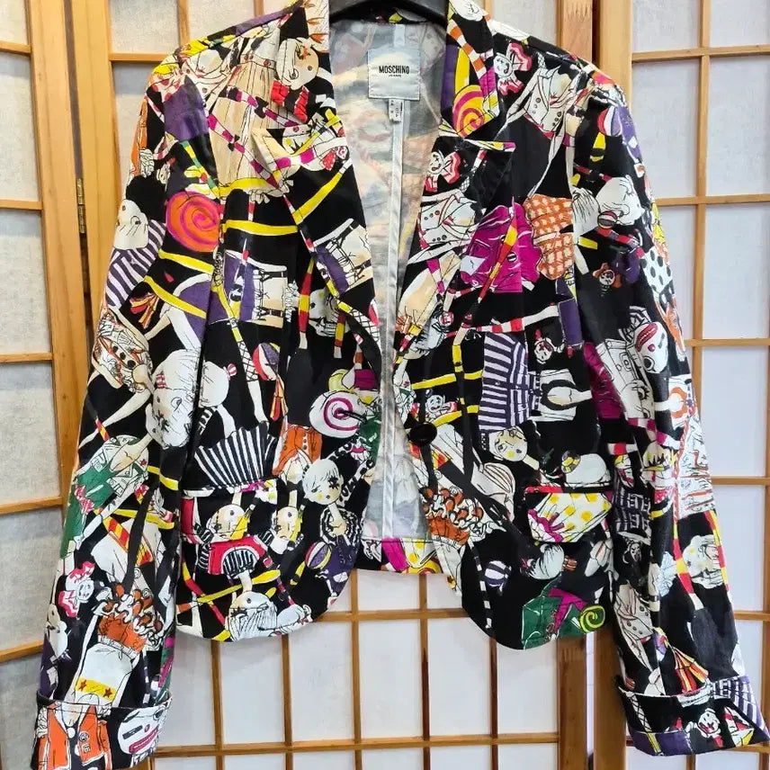[BUNJANG] Moschino Jeans Cartoon Pattern Jacket / 모스키노 진 만화 패턴 재킷 55