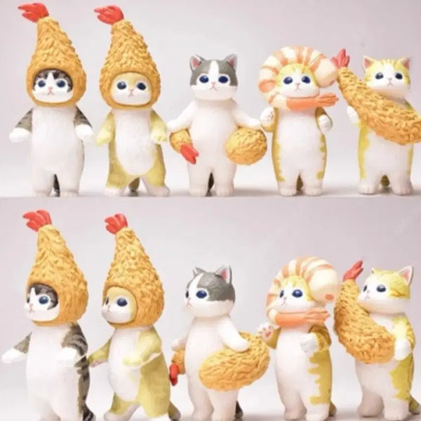[BUNJANG] Fried Cat Figure Set (5 Types, Unsealed) / 튀김고양이 피규어 미개봉 5종 세트로 일괄 판매합니다.