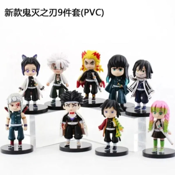 [BUNJANG] Demon Slayer 9-Piece Figure Set (Unsealed) / 귀멸의칼날 미개봉 피규어 9종 세트로 판매합니다.