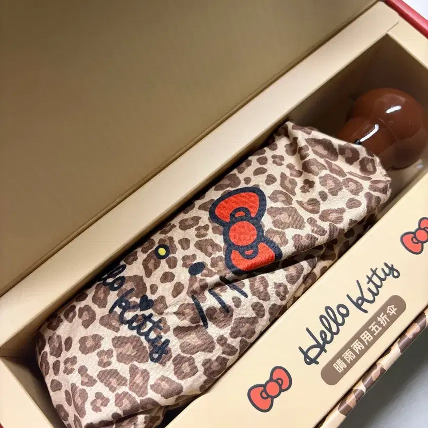[BUNJANG] Hello Kitty Leopard Print Sun Umbrella / 헬로 키티 호피 우양산 양도합니다