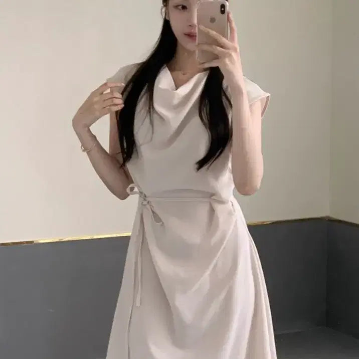 [BUNJANG] Lightme Mood Shirring Dress Navy / 라이트미) 무드 셔링 원피스 새상품 네이비