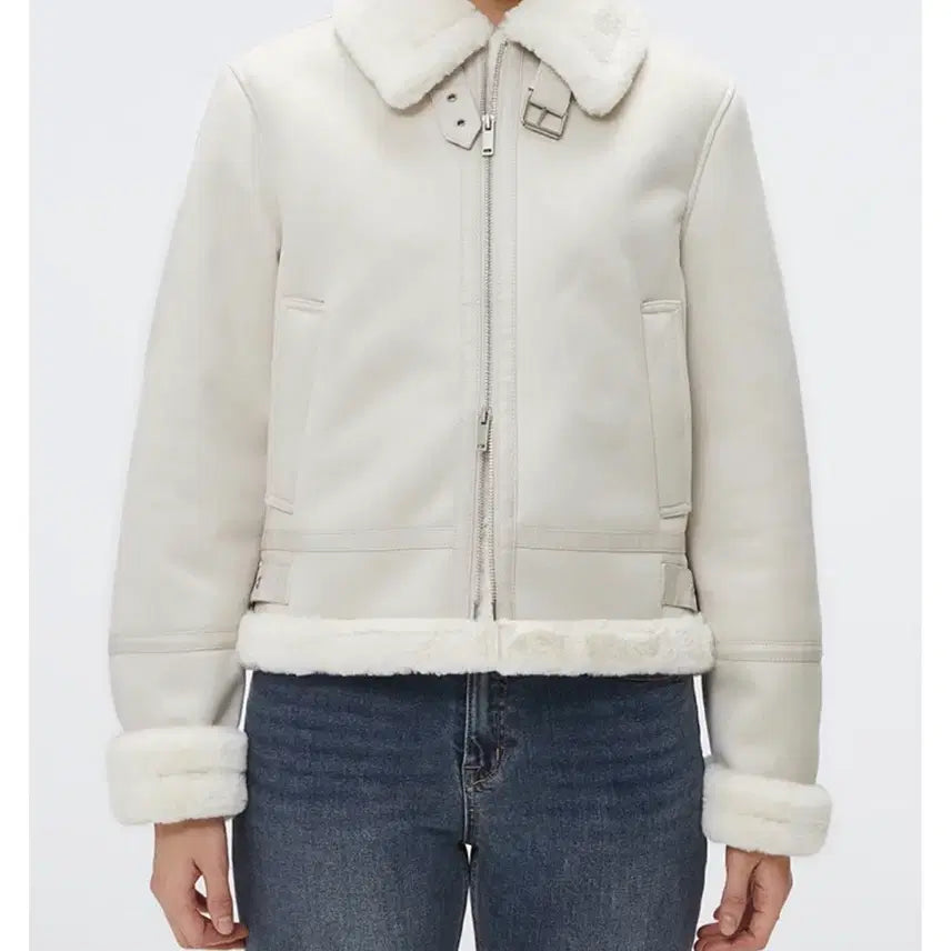 [BUNJANG] SPAO Color Blocked Faux Fur Shearling Jacket / 스파오 퍼배색 무스탕