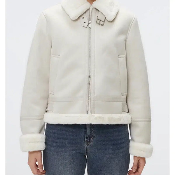 [BUNJANG] SPAO Color Blocked Faux Fur Shearling Jacket / 스파오 퍼배색 무스탕
