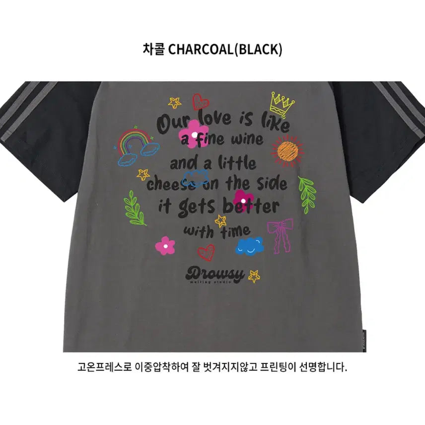[BUNJANG] Fine Wine Raglan T-Shirt Charcoal / 무신사 파인와인래글런 차콜 반팔 새상품