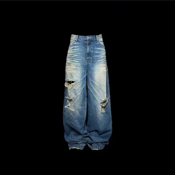 [BUNJANG] Emosstance Club Distressed Baggy Denim Jeans Size 2 / 에모스탠스클럽 디스트로이드 배기 데님 2