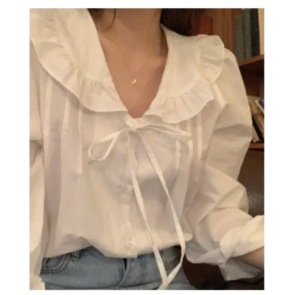 [BUNJANG] Mignonne Eyes Blouse Ivory / 미뉴에트 Eyes blouse 아이보리
