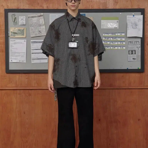[BUNJANG] STU Painting Check Shirt L / stu 페인팅 체크 셔츠 L