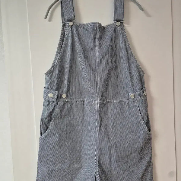 [BUNJANG] BEAKER Striped Overall Shorts / 비이커 반바지 오버롤