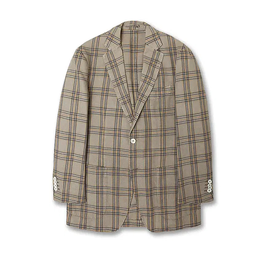 [BUNJANG] Lardini Yellow Beige Check S/S Sports Jacket / 라르디니 [Lardini] 옐로우 베이지 체크 S/S 이탈리아 스포츠자켓
