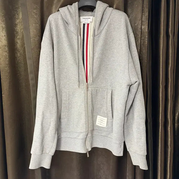 [BUNJANG] Thom Browne Back Tricolor Hooded Zip-Up Gray / [2] 톰브라운 후드집업 백삼선 그레이