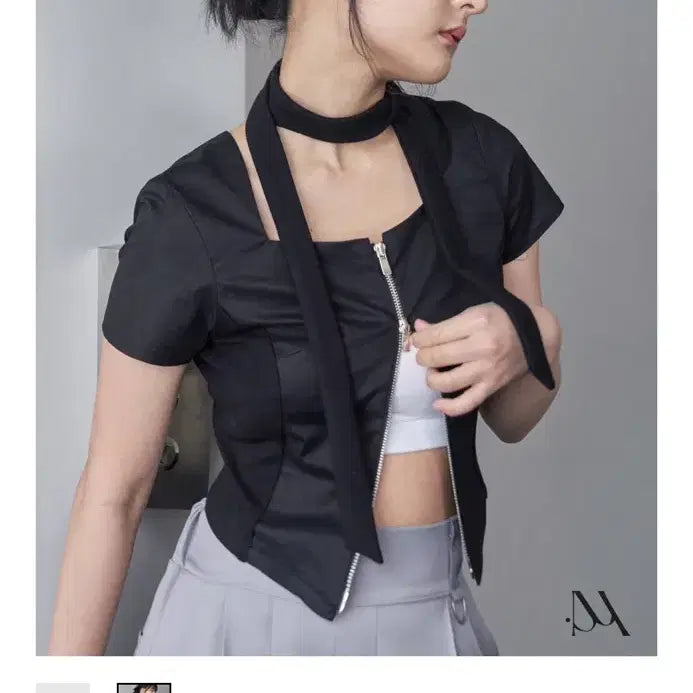 [BUNJANG] KIMAKH Black Zipper Two-Way Jacket (Size S) / KIMAKH 블랙 지퍼 투웨이 자켓 (S) 새상품