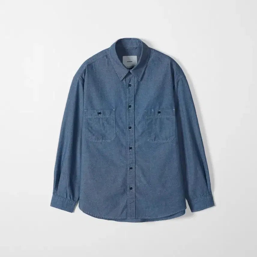 [BUNJANG] Chambray Work Shirt (Indigo Blue) / [2] 샴브레이 워크 셔츠 (인디고 블루)