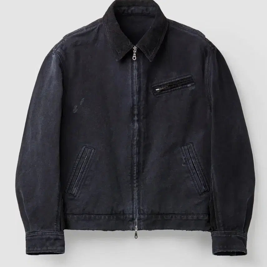 [BUNJANG] Coar Over Dye Faded Damage Work Jacket (Washed Black) / (M) 쿠어 오버 다잉 페이디드 데미지 워크 자켓 (워시드블랙)