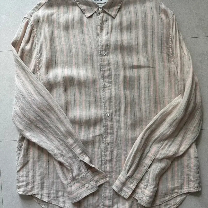 [BUNJANG] COS Linen Stripe Shirt (XL) / 코스 린넨 스트라이프 셔츠(XL)