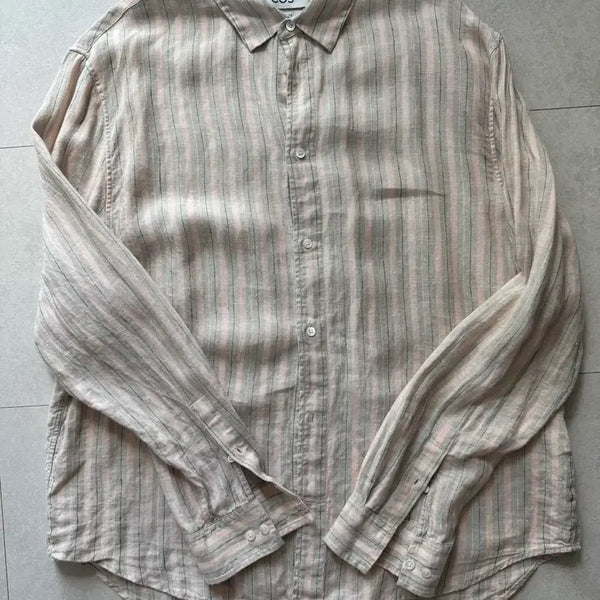 [BUNJANG] COS Linen Stripe Shirt (XL) / 코스 린넨 스트라이프 셔츠(XL)