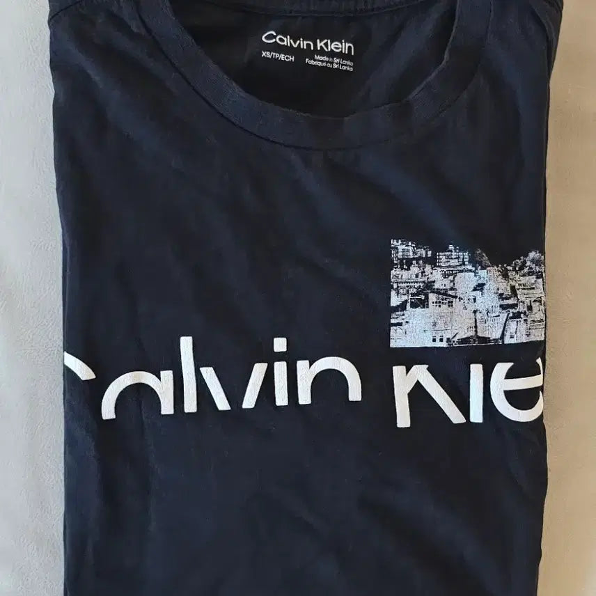 [BUNJANG] Calvin Klein Cotton T-Shirt - Black, XS / 캘빈클라인 정품 반팔 티셔츠 깨끗한옷/ XS사이즈