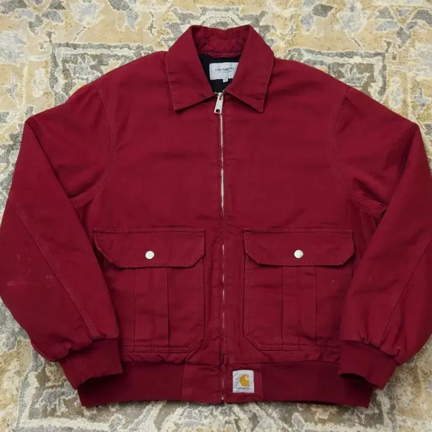 [BUNJANG] Carhartt WIP Stanton Jacket Scarlet Stone Washed / [칼하트WIP] 스탠튼 자켓 스칼렛 스톤워시드 (국내 105 크롭핏)