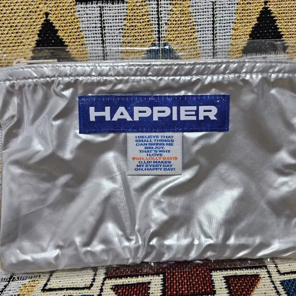 [BUNJANG] O.O.LIDAY Happier Label Pouch Silver M / 새상품 오롤리데이 해피어 라벨 파우치 실버 M