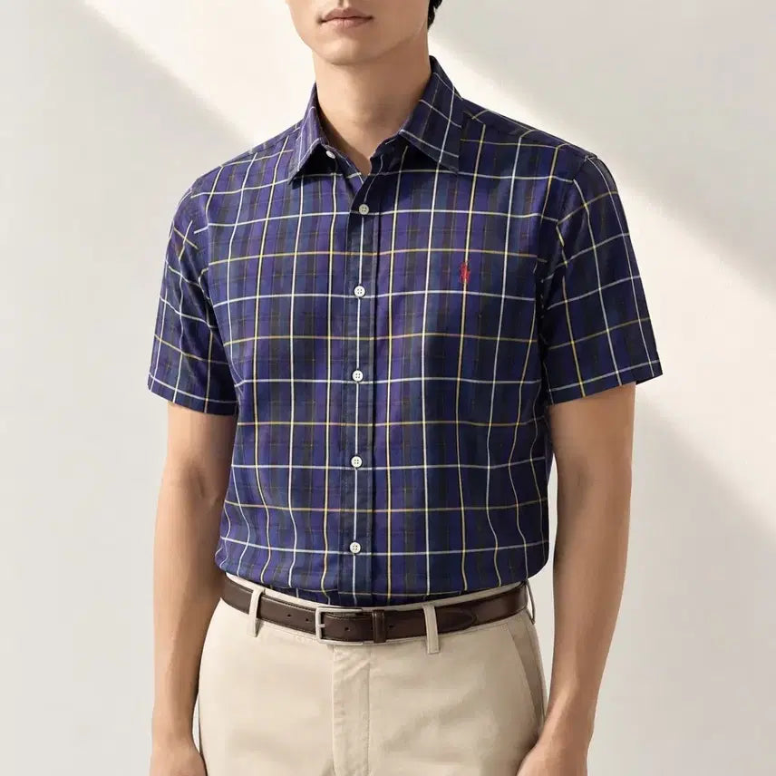 [BUNJANG] Polo Ralph Lauren Custom Fit Check Short Sleeve Shirt / 폴로 랄프로렌 커스텀핏 체크 반팔 셔츠 100
