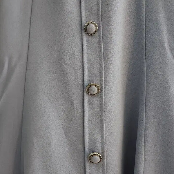[BUNJANG] Button Long Skirt / 하객룩 버튼 롱 스커트/착용샷0