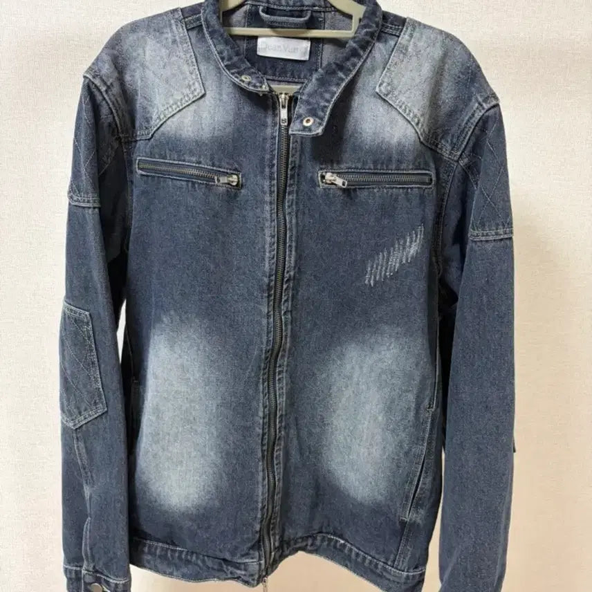 [BUNJANG] Men's Rider Style Denim Jacket / 청자켓 라이더 자켓 남자자켓