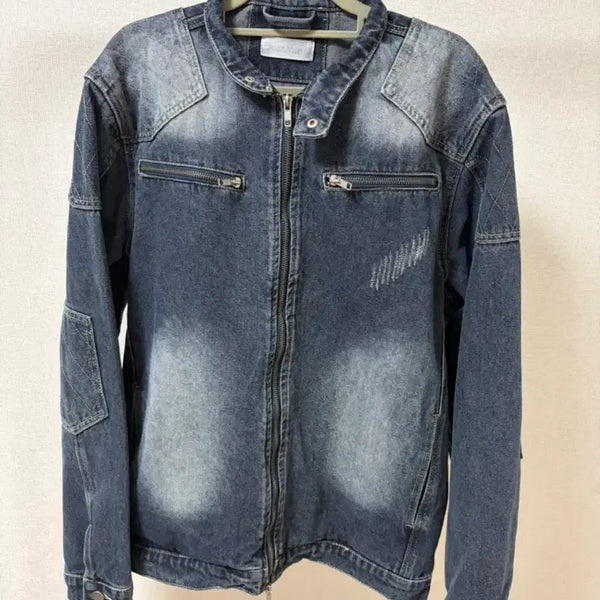 [BUNJANG] Men's Rider Style Denim Jacket / 청자켓 라이더 자켓 남자자켓