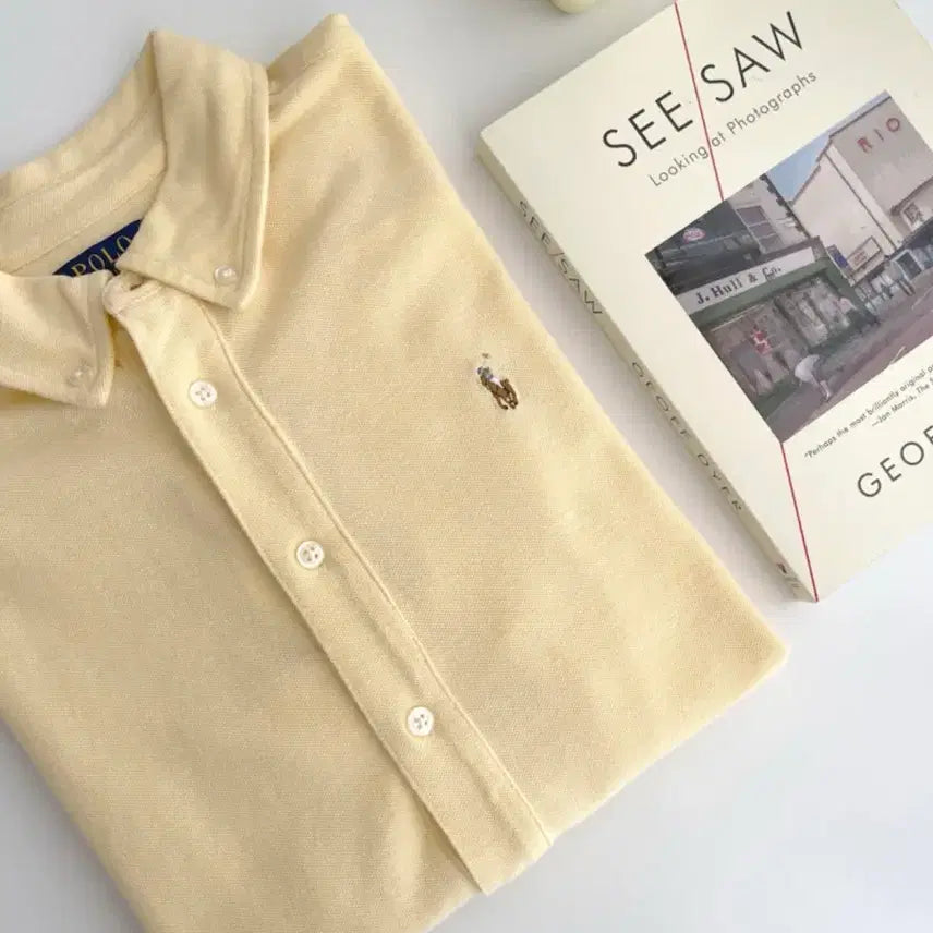 [BUNJANG] Polo Boys Oxford Knit Short Sleeve Shirt Yellow XL / 폴로보이즈 옥스포드 니트 반팔 셔츠