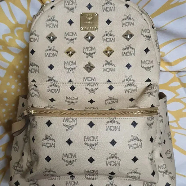 [BUNJANG] MCM Visetos Stark Backpack Beige / MCM 비세토스 스타크 백팩 베이지