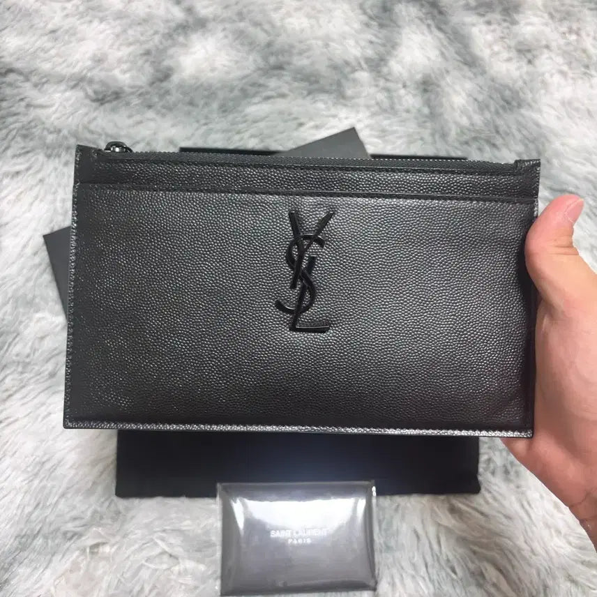 [BUNJANG] Saint Laurent Card Holder Clutch Black Full Set / 생로랑 카드지갑 클러치 블랙 풀구성