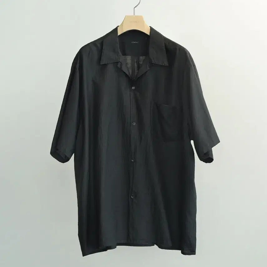 [BUNJANG] COMOLI 26SS Wool Silk Short Sleeve Open Collar Shirt Charcoal / [새상품] 26SS COMOLI 코모리 울실크 반팔 오픈카라 셔츠 차콜