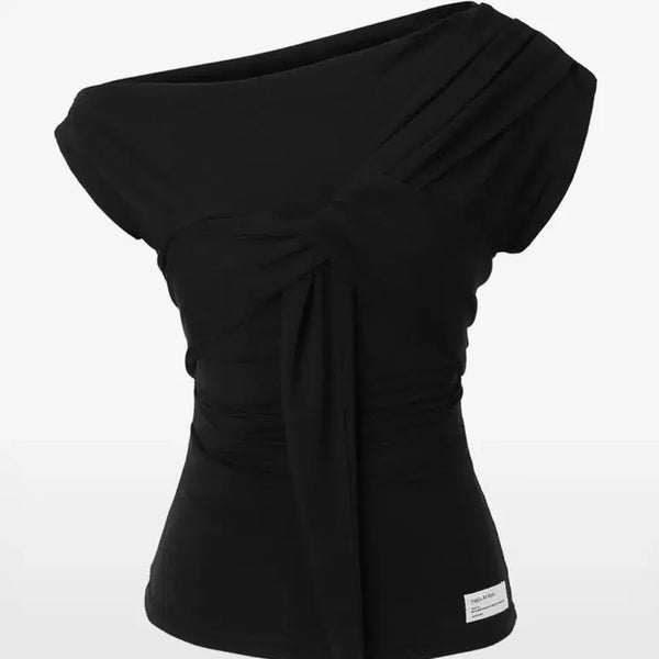[BUNJANG] Inegi Drape Flow Tie Top (Black) / 이네기 Drape Flow Tie Top (black)