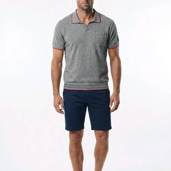 [BUNJANG] Moncler Men's Short Sleeve Polo Shirt Grey / 몽클레어 남자 반팔 폴로 그레이
