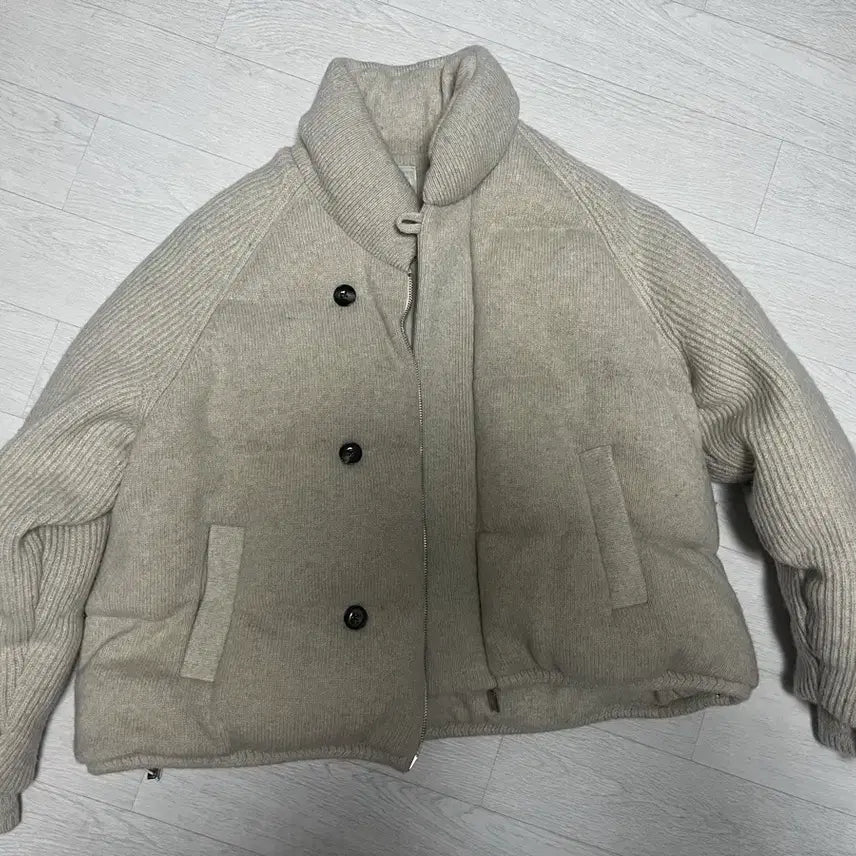 [BUNJANG] Umamung Knit Padded Jacket Ivory S / 우마뭉 니트 패딩 아이보리 s