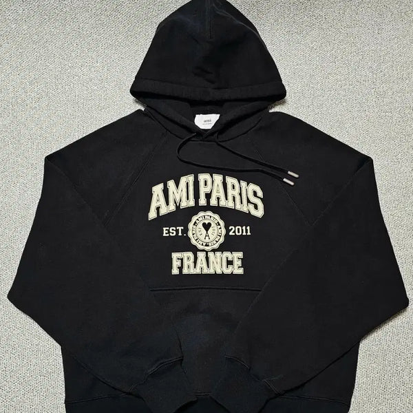 [BUNJANG] Ami Paris Logo Black Hoodie XL / [XL 사이즈] 아미 파리 로고 블랙 후드티 현대백화점 구입