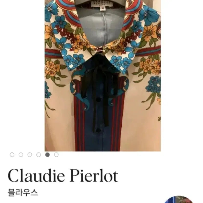 [BUNJANG] Claudie Pierlot Floral Pattern Blouse / 클로디 피에로(Claudie Pierlot) 플라워 패턴 블라우스