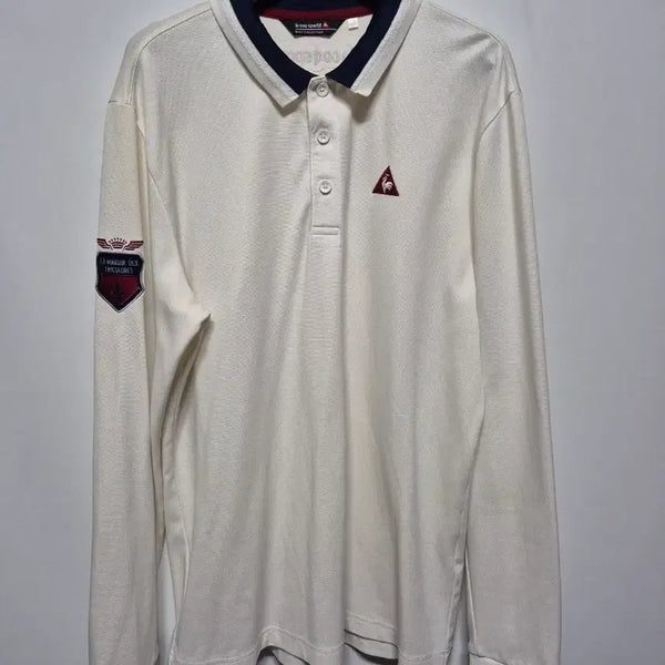 [BUNJANG] Le Coq Sportif Long-Sleeve Collar T-Shirt White 105 / 르꼬끄 스포르 긴팔 카라티 흰색 105