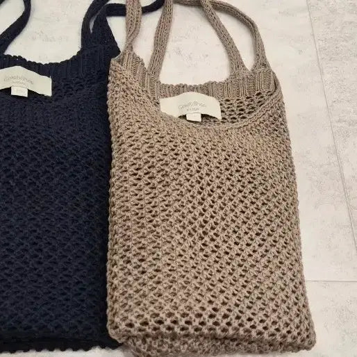 [BUNJANG] Celebshop Crochet Knit Navy/Beige / 셀렙샵 크로쉐 니트  네이비/베이지