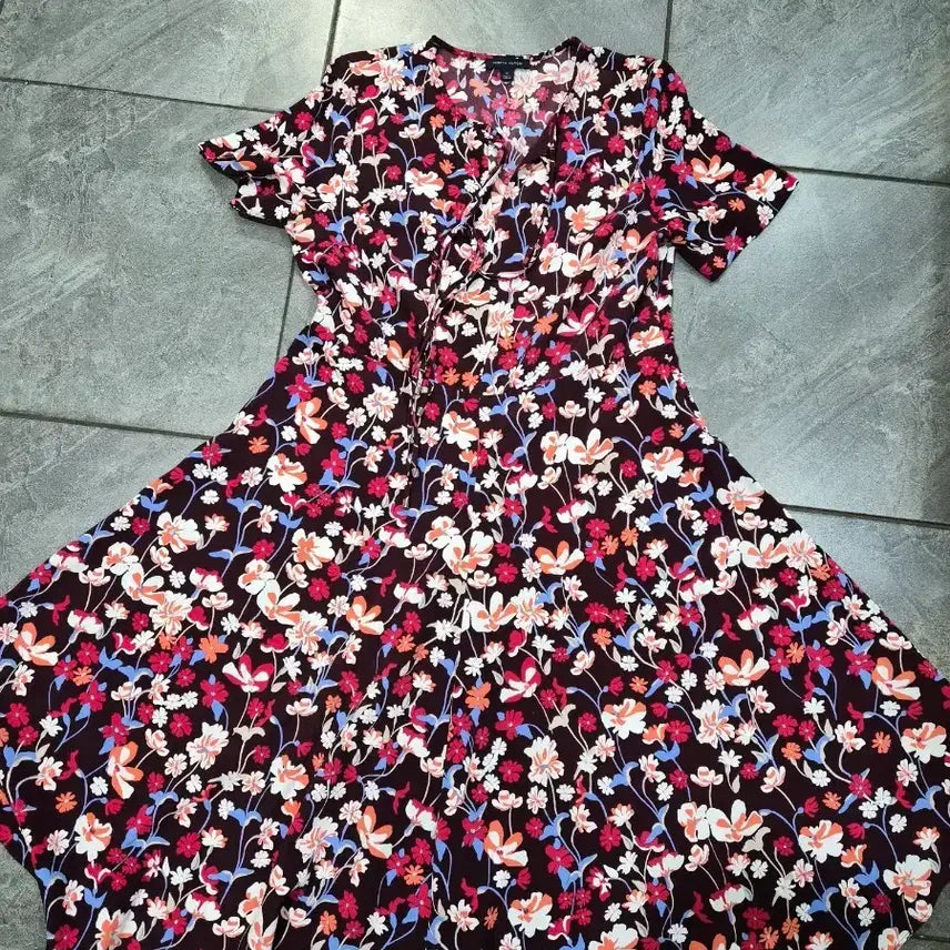 [BUNJANG] Tommy Hilfiger Flower Pattern Midi Dress / 타미힐피거 플라워 원피스