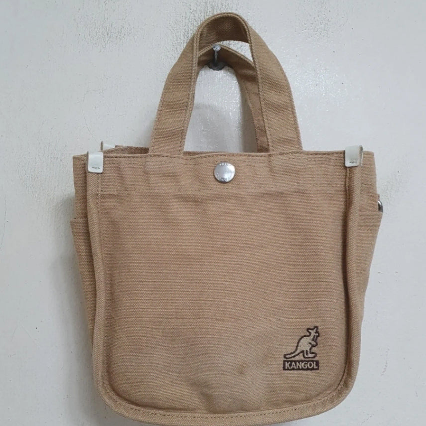 [BUNJANG] Kangol Canvas Mini Tote Bag Biscuit / 캉골 캔버스 미니 토트백 비스킷