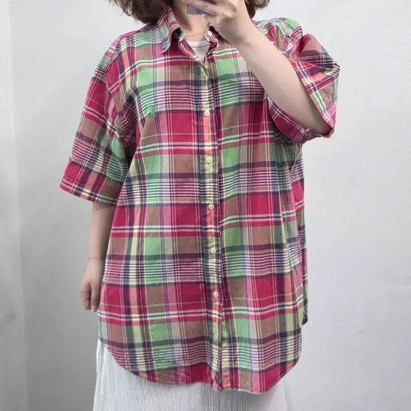 [BUNJANG] Ralph Lauren Checked Short Sleeve Shirt XL / [프립]XL/랄프로렌 체크 반팔 셔츠