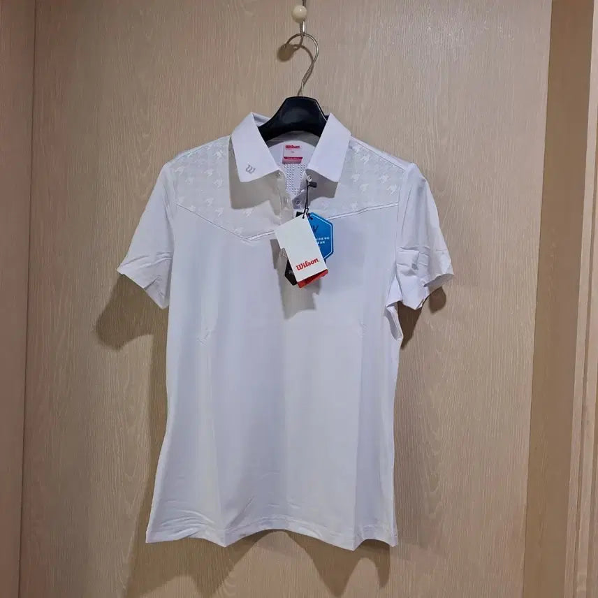 [BUNJANG] Wilson Women's Golfwear Short Sleeve Polo Shirt White Size 95 / 윌슨 여성 골프웨어 반팔 카라티 화이트사이즈95