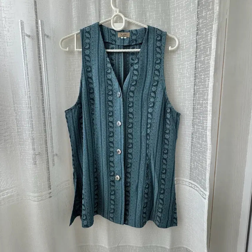 [BUNJANG] Japanese Vintage Bohemian Vest / 일본 빈티지 블루 보헤미안 베스트