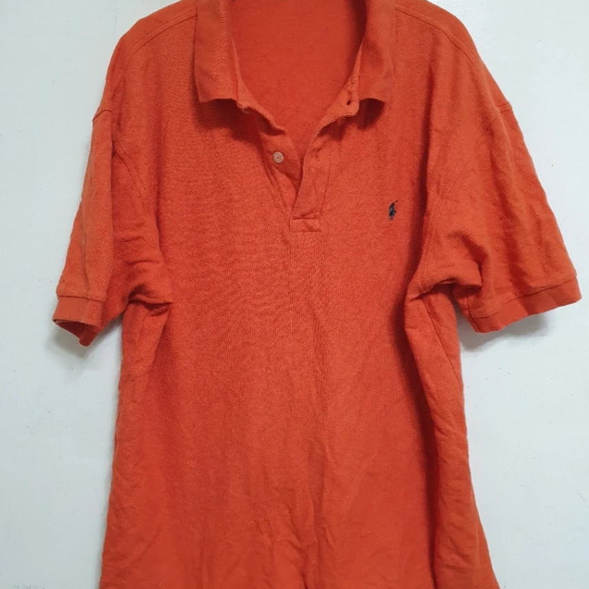 [BUNJANG] Polo Ralph Lauren Orange 100% Cotton Polo Shirt XL / 폴로 랄프로렌 오렌지 100% 코튼 카라티 XL