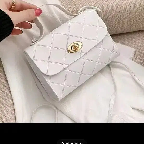 [BUNJANG] Quilted Mini Bag (White) / 퀼팅 미니백 (화이트) 새상품