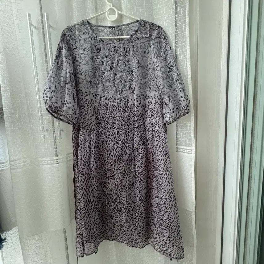 [BUNJANG] Japanese Vintage Chiffon Short-Sleeve Dress / 일본 빈티지 쉬폰 반팔 원피스